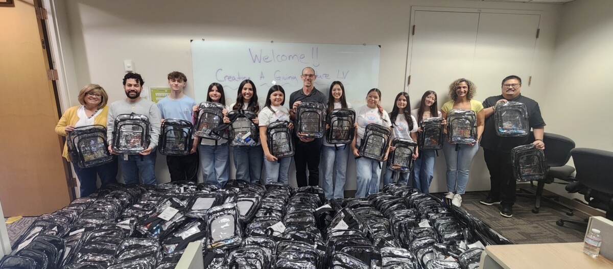 Creating a Giving Culture LV volunteers with 500 filled backpacks