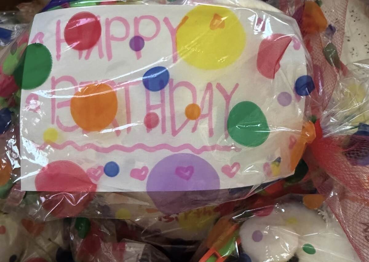 Handmade Happy Birthday card included with hospice gifts