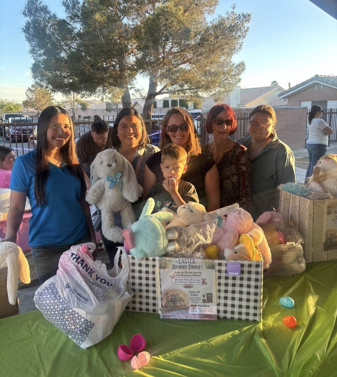 Community members supporting the Easter Bunny Drive for hospice children
