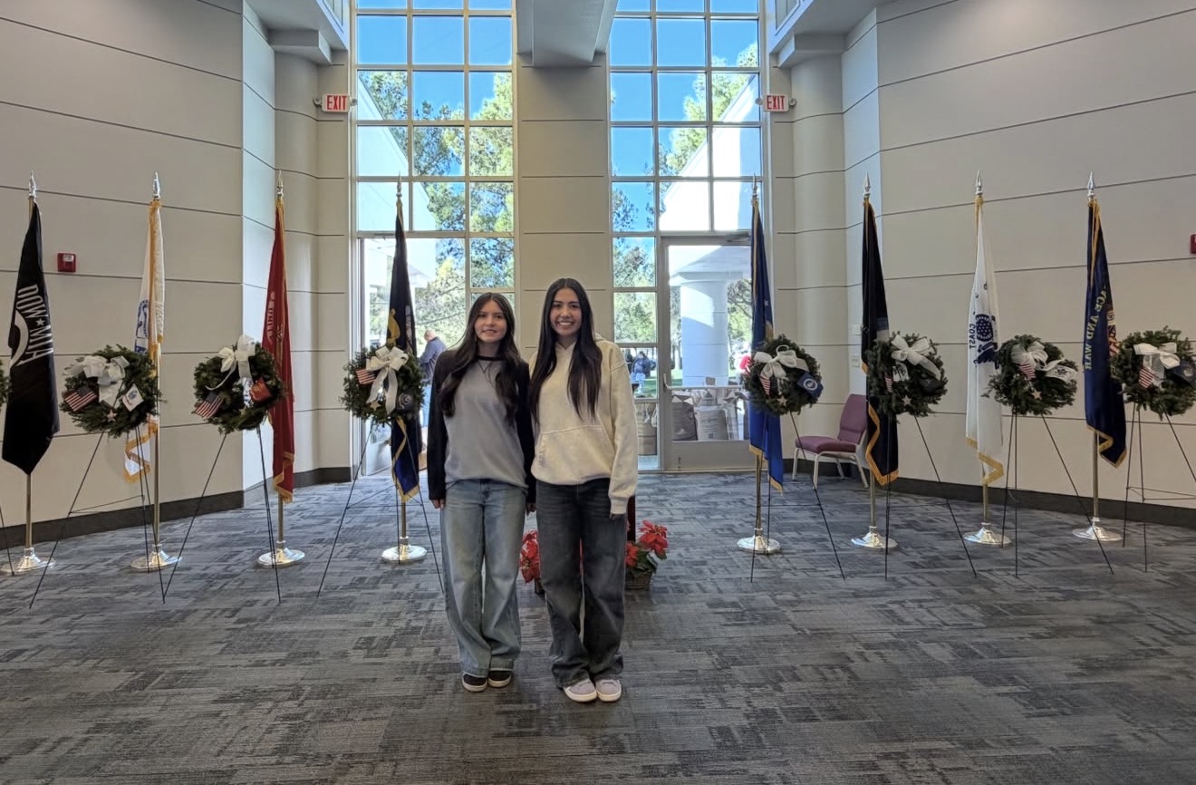 Youth volunteers inside the Southern Nevada Veterans Memorial Cemetery hall